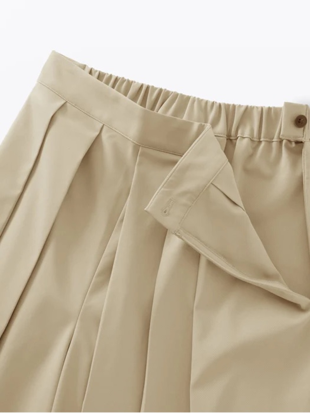 Muji Wide Leg Pleated Pants in Beige - Picture 4 of 5